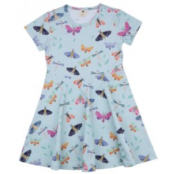Walkiddy - Bio Kinder Jersey Kleid mit Colourful Butterflys-Allover