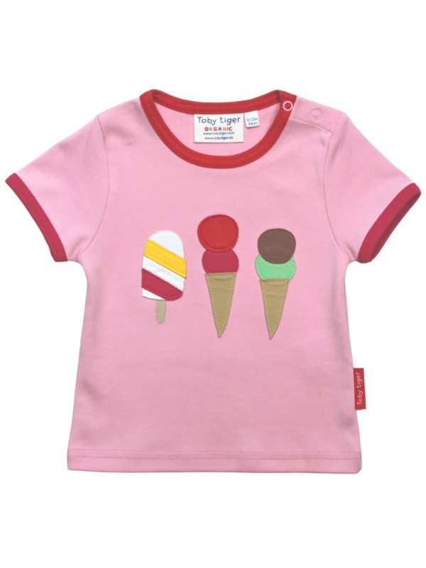 Toby tiger - Bio Kinder T-Shirt mit Eis-Applikation