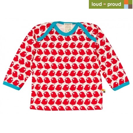 loud + proud - Bio Baby Langarmshirt mit Vogel-Druck