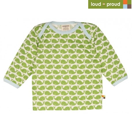 loud + proud - Bio Baby Langarmshirt mit Wal-Druck