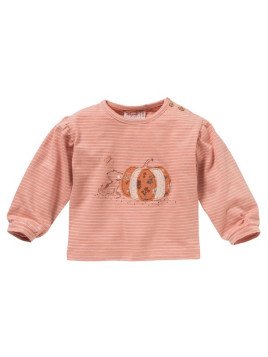 People Wear Organic - Bio Baby Langarmshirt mit Maus-Druck und Kürbis-Applikation