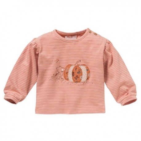 People Wear Organic - Bio Baby Langarmshirt mit Maus-Druck und Kürbis-Applikation