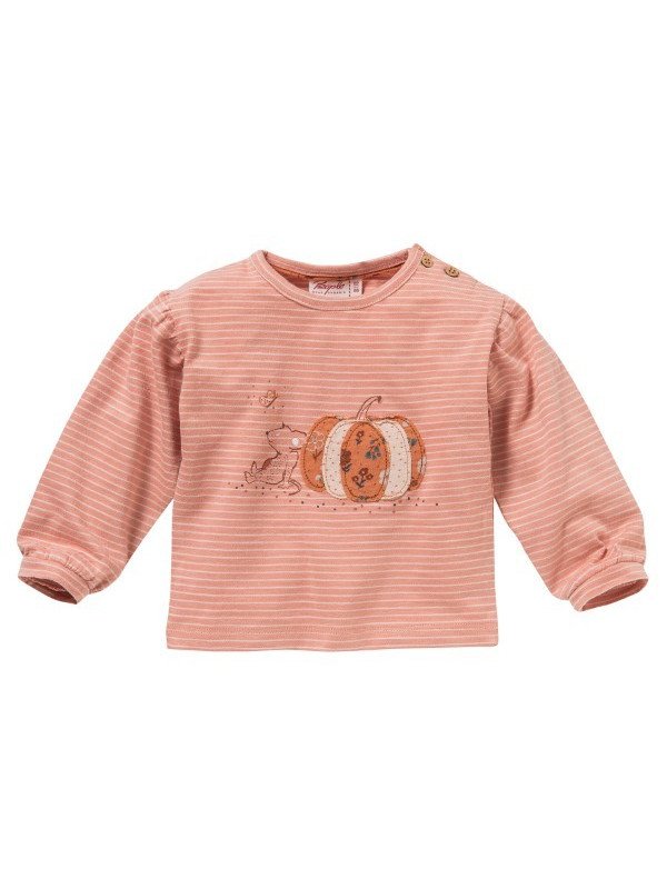 People Wear Organic - Bio Baby Langarmshirt mit Maus-Druck und Kürbis-Applikation