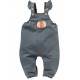 People Wear Organic - Bio Baby Sweat Latzhose mit Maus-Druck und Kürbis-Applikation