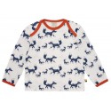 loud + proud - Bio Kinder Langarmshirt mit Fuchs-Allover, marine