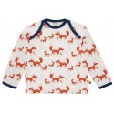 loud + proud - Bio Kinder Langarmshirt mit Fuchs-Allover, terracotta