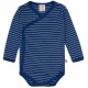 loud + proud - Bio Baby Wickelbody langarm Derby Rib mit Streifen, marine