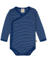loud + proud - Bio Baby Wickelbody langarm Derby Rib mit Streifen, marine