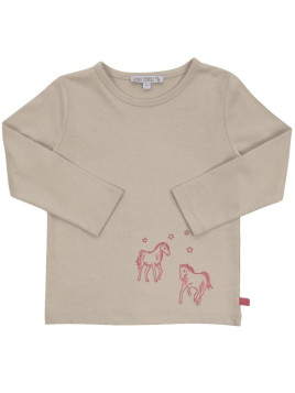 Enfant Terrible - Bio Kinder Langarmshirt mit Pferde-Stickerei, rosa