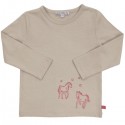 Enfant Terrible - Bio Kinder Langarmshirt mit Pferde-Stickerei, beige