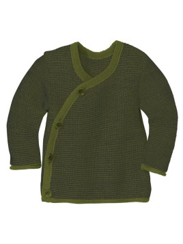 disana - Bio Baby Wickeljacke, Wolle, oliv-anthrazit