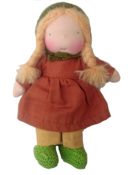 Chimpy Toys - Bio Waldorfpuppe Lilli, 38 cm