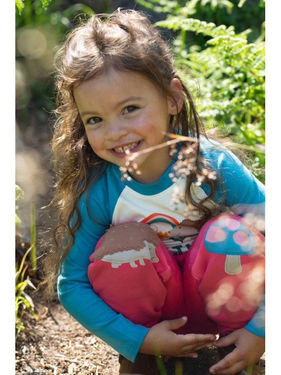 frugi - Bio Baby Sweathose "Character" mit Igel/Pilz-Patches