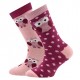 Ewers - Bio Kinder Socken Doppelpack mit Eulen-Motiven, rosa
