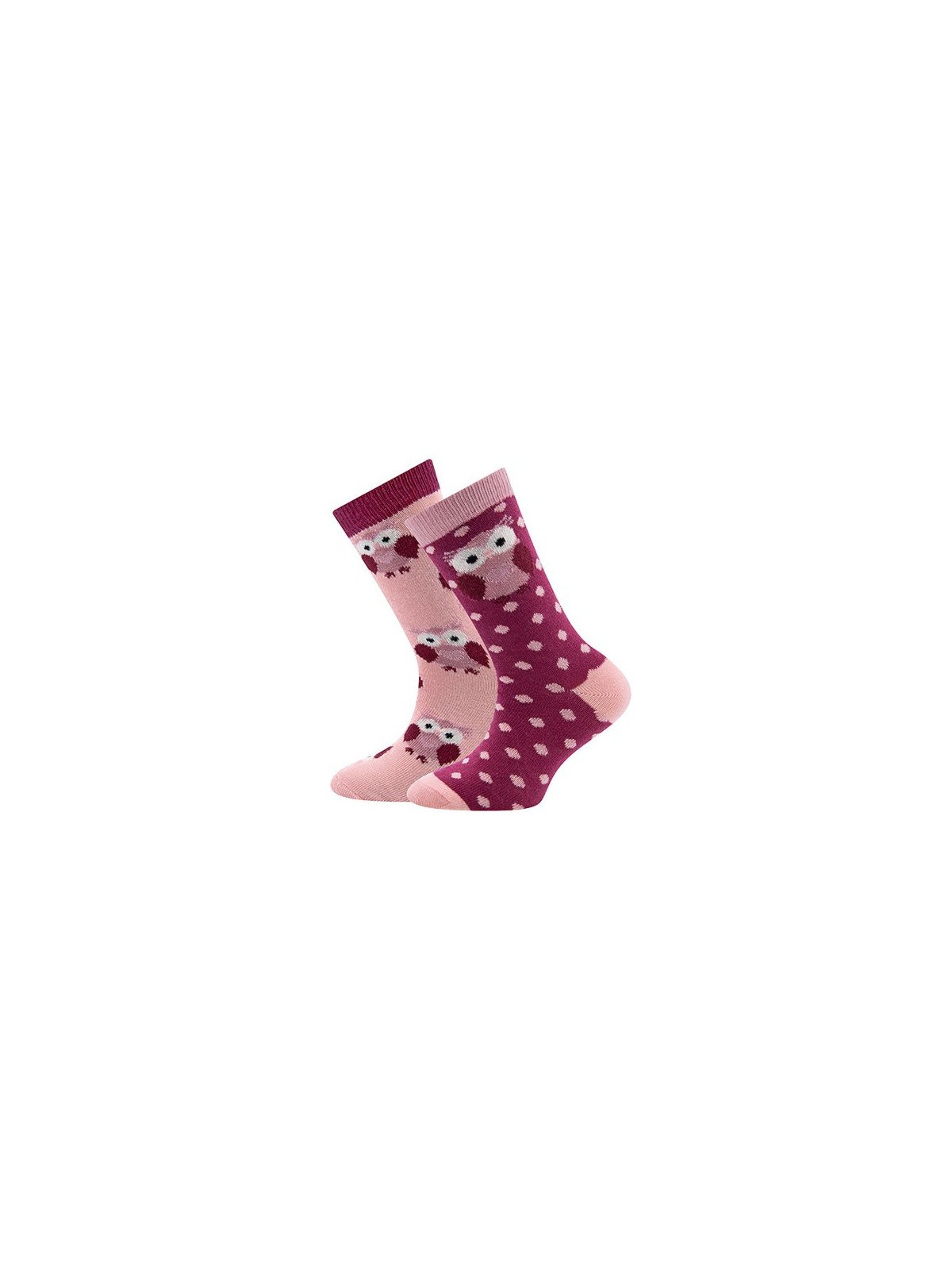 Ewers - Bio Kinder Socken Doppelpack mit Eulen-Motiven, rosa