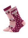 Ewers - Bio Kinder Socken Doppelpack mit Eulen-Motiven, rosa