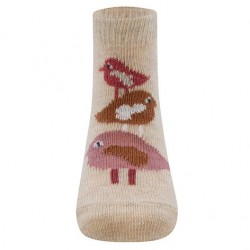 Ewers - Bio Kinder Socken mit Vögel-Motiv, beige