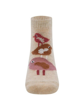 Ewers - Bio Kinder Socken mit Vögel-Motiv, beige