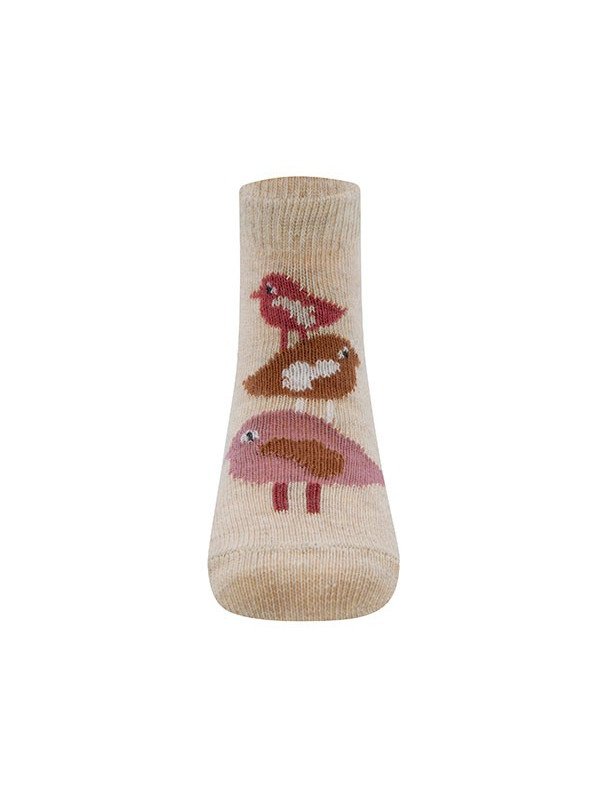 Ewers - Bio Kinder Socken mit Vögel-Motiv, beige