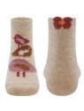 Ewers - Bio Kinder Socken mit Vögel-Motiv, beige