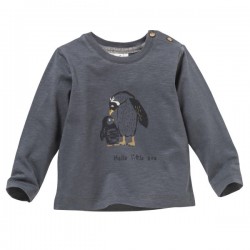People Wear Organic - Bio Kinder Langarmshirt mit Pinguin-Druck