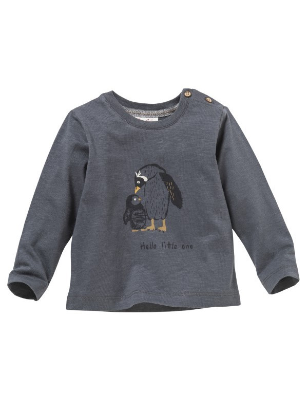 People Wear Organic - Bio Kinder Langarmshirt mit Pinguin-Druck