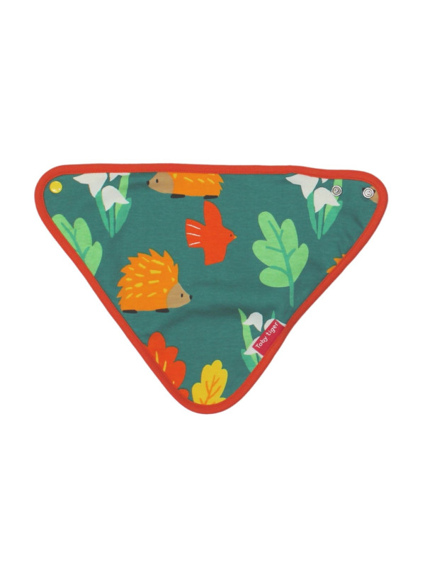 Toby tiger - Bio Baby Tuch mit Herbst-Allover und Fleece-Rückseite