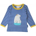 Toby tiger - Bio Kinder Langarmshirt mit Eisbär-Applikation und Streifen