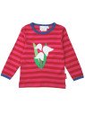 Toby tiger - Bio Kinder Langarmshirt mit Schneeglöckchen-Applikation und Streifen