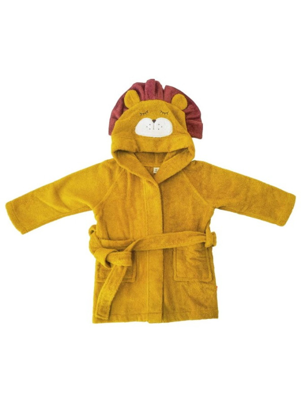 Kikadu - Bio Kinder Bademantel Löwe