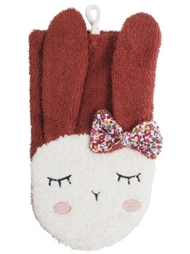 Kikadu - Bio Waschlappen Hase 20x14cm, rost