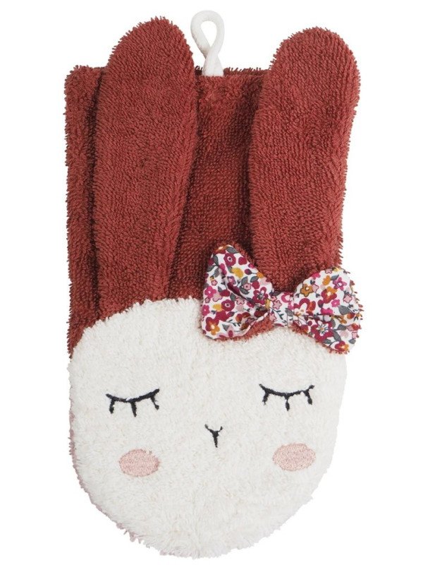 Kikadu - Bio Waschlappen Hase 20x14cm, rost