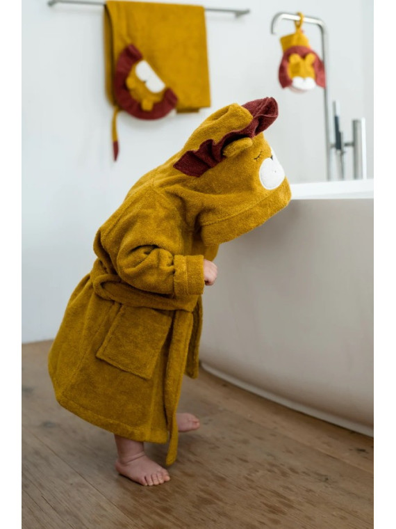 Kikadu - Bio Kinder Bademantel Löwe