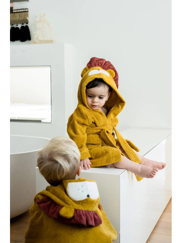 Kikadu - Bio Kinder Bademantel Löwe