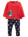 frugi - Bio Kinder Set "Ola" Leggings und Langarmshirt mit Rotkehlchen-Motiv