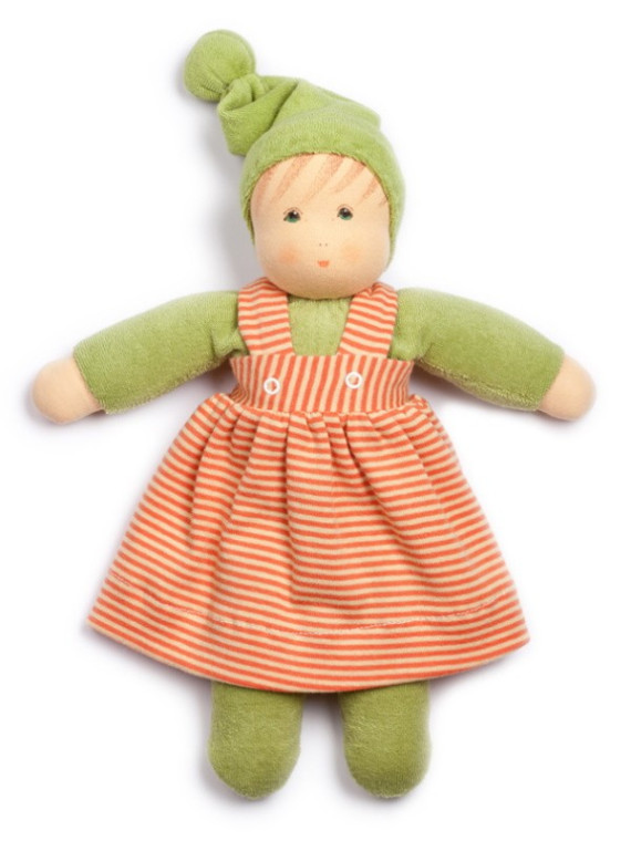 Nanchen Natur - Bio Baby Schmusepuppe "Wuschel" 26cm, grün
