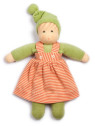 Nanchen Natur - Bio Baby Schmusepuppe "Wuschel" 26cm, grün