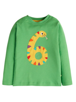 frugi - Bio Kinder Langarmshirt "Magic Number" mit Schlangen-Applikation