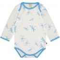 loud + proud - Bio Baby Body langarm mit Libellen-Allover, blau
