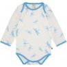 loud + proud - Bio Baby Body langarm mit Libellen-Allover, blau
