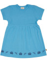 loud + proud - Bio Kinder Kleid kurzarm Derby Rib mit Libellen und Seerosen-Druck, blau