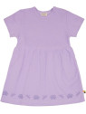 loud + proud - Bio Kinder Kleid kurzarm Derby Rib mit Libellen und Seerosen-Druck, lila