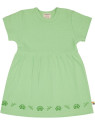 loud + proud - Bio Kinder Kleid kurzarm Derby Rib mit Libellen und Seerosen-Druck, grün