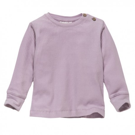 People Wear Organic - Bio Baby Langarmshirt mit Rippen-Struktur, flieder