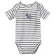 People Wear Organic - Bio Baby Body kurzarm mit Wallross-Druck und Streifen