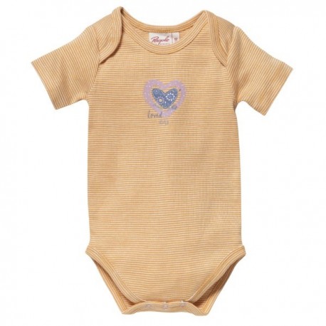 People Wear Organic - Bio Baby Body kurzarm mit Herz-Druck und Streifen