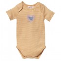 People Wear Organic - Bio Baby Body kurzarm mit Herz-Druck und Streifen
