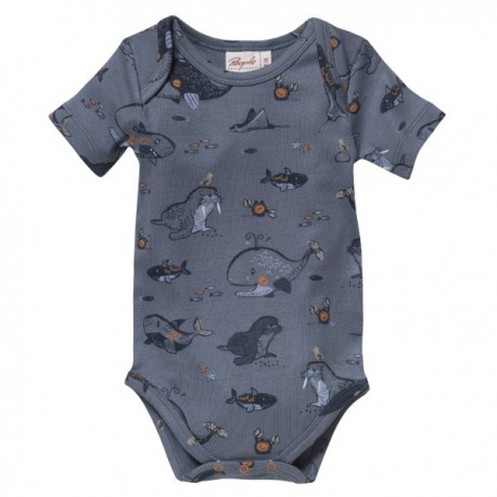 People Wear Organic - Bio Baby Body kurzarm mit Meerestiere-Allover