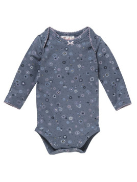 People Wear Organic - Bio Baby Body langarm mit Frühlingsblumen-Allover