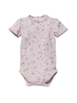 People Wear Organic - Bio Baby Body kurzarm mit Frühlingsblumen-Allover